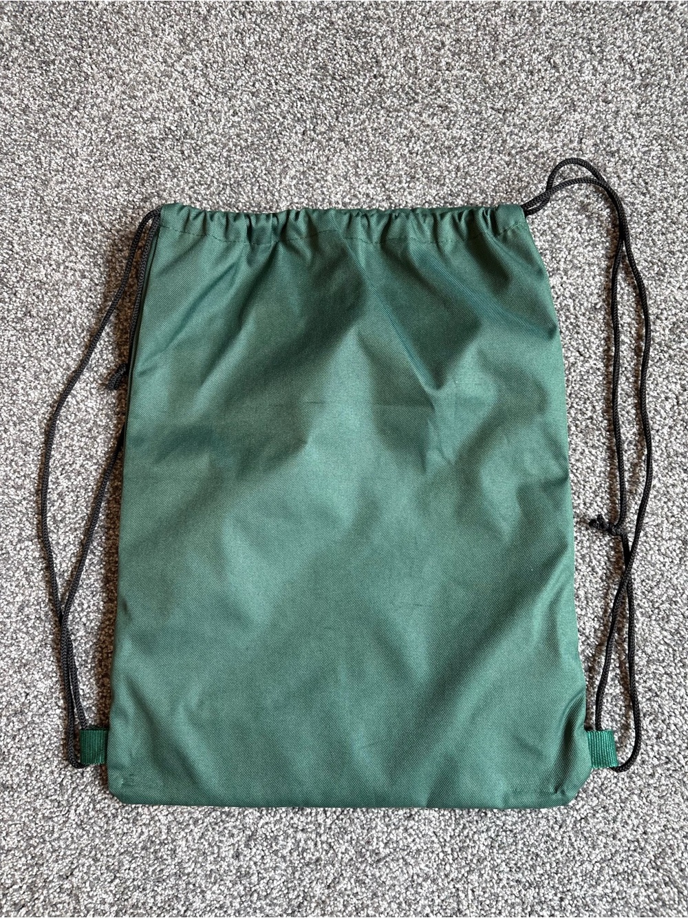 Yagermeister Drawstring Backpack Cinch Bag Green w Zipper Pocket in Front - Picture 2 of 7